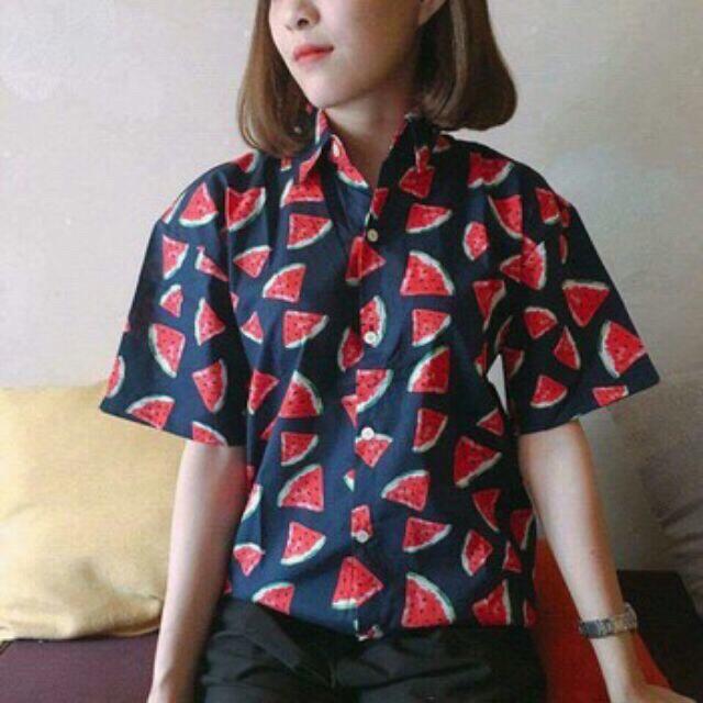 Áo sơ mi trái cây Nam & Nữ chất cotton