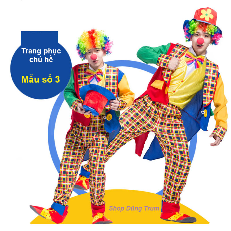 Trang phục chú hề, hóa trang chú hề, trang phục cosplay chú hề hài hước