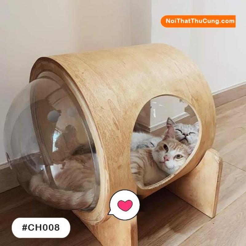 Nhà Gỗ Phong Cách Phi Hành Gia Cho Mèo CH008