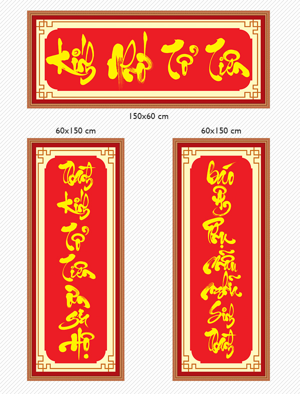 Bộ tranh dán tường Hoành Phi Câu Đối trang trí bàn thờ phòng thờ Kính Nhớ Tổ Tiên KNTT loại cao cấp nhiều kích thước