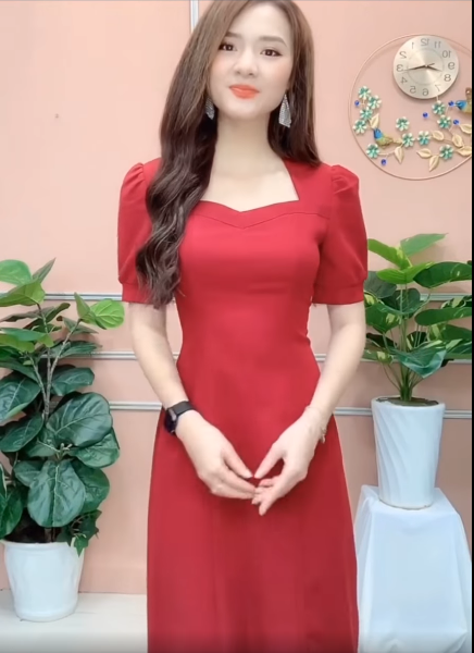 Váy thiết kế, đầm thiết kế chất liệu mango Hàn cao cấp v34