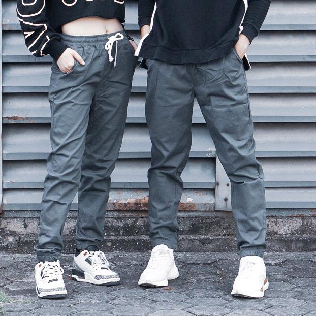 Quần jogger nữ kaki co dãn Xám, đen, rêu