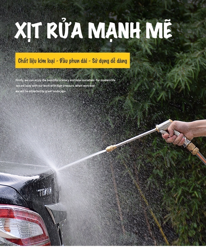 Vòi rửa xe tăng áp 5 mét CU-RF05
