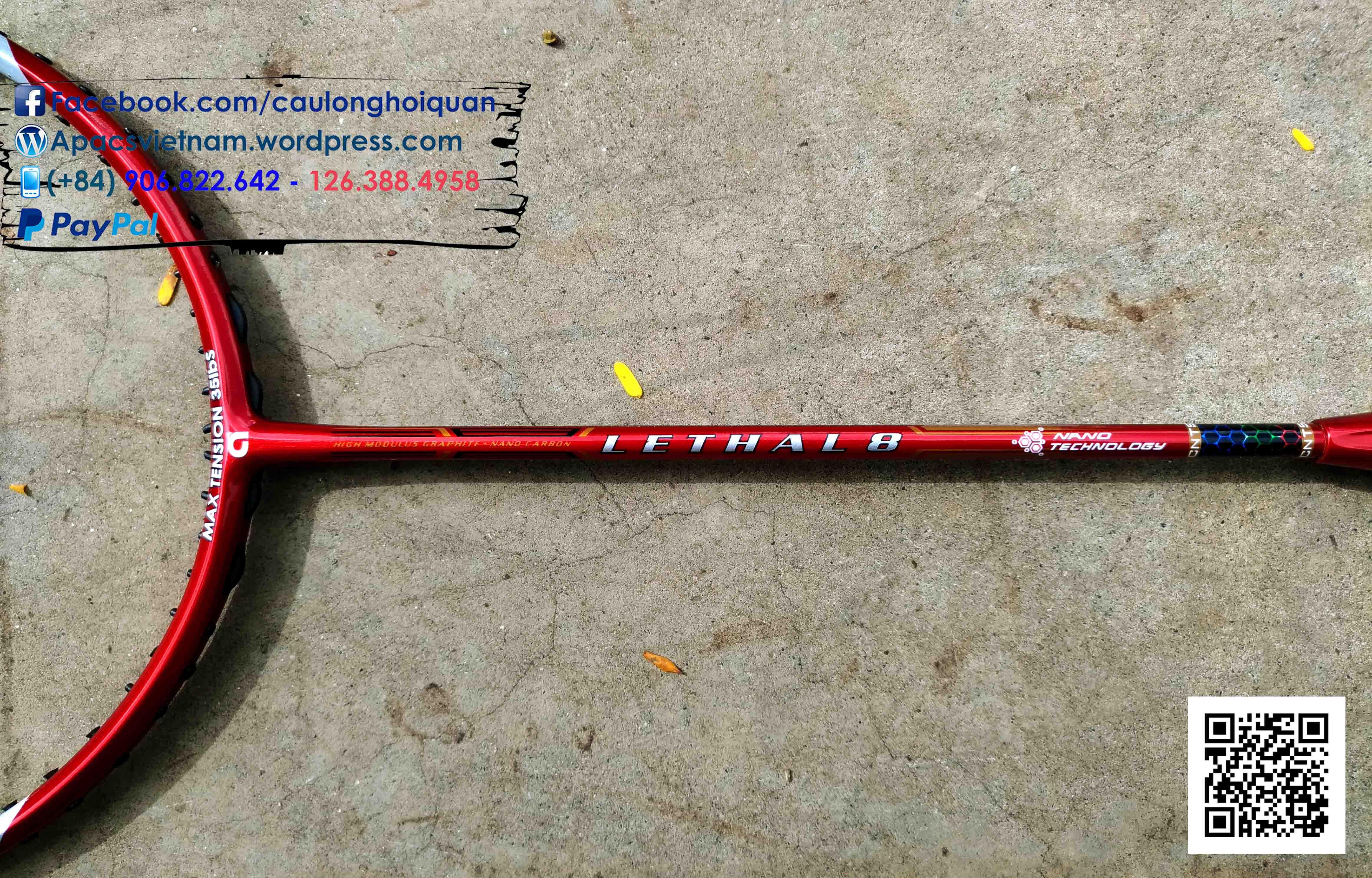 Vợt cầu lông Apacs Lethal 8 - 4U - Sắc đỏ huyền bí