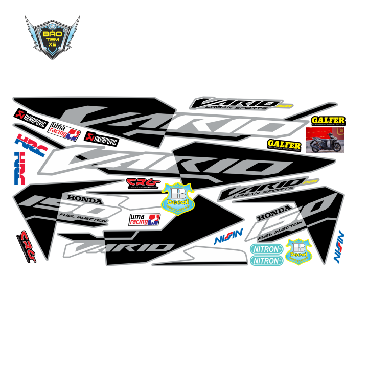 Tem rời xe vario 150 2017 indo dán xe xám