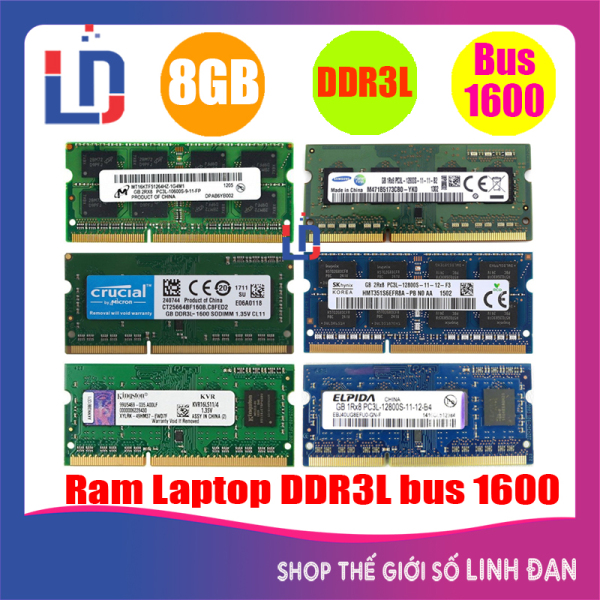 Ram laptop 8GB DDR3L bus 1600 PC3L 12800S (nhiều hãng)samsung hynix kingston - LTR3 8GB