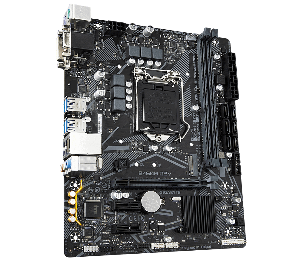 Mainboard Gigabyte B460M D2V (Intel B460, Socket 1200, m-ATX, 2 khe RAM DDR4)