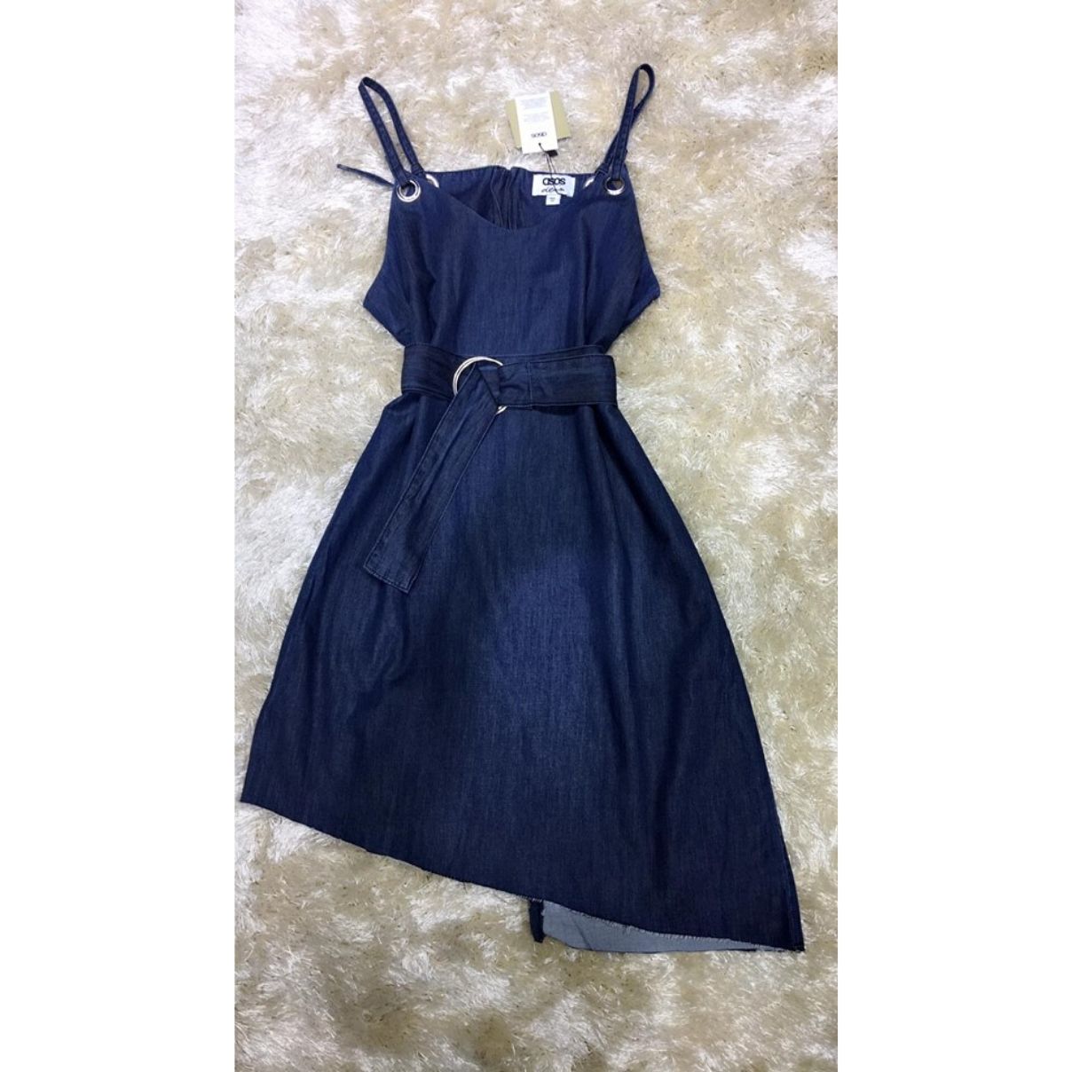 [Ảnh Thật] Đầm jean nữ 2 dây màu xanh