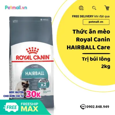[HCM]Thức ăn mèo Royal Canin HAIRBALL Care 2kg - Giảm búi lông