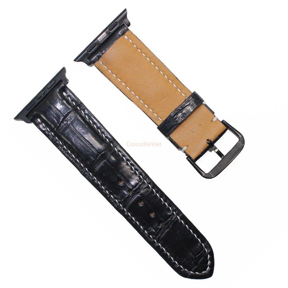 Dây Đồng Hồ Da Cá Sấu Handmade cho Apple Watch 42mm