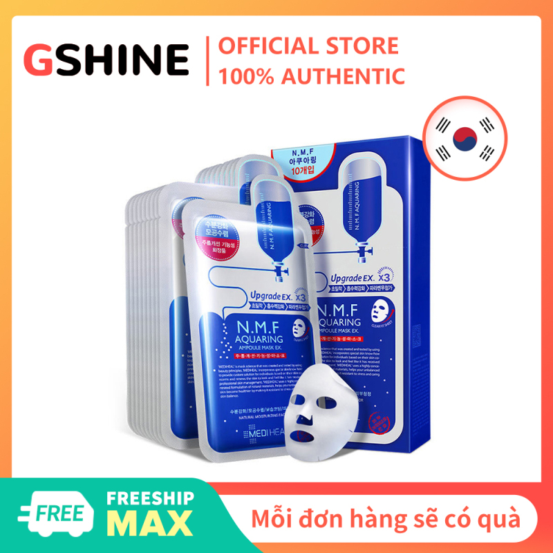 Hộp 10 Mặt nạ Mediheal N.M.F Aquaring Ampoule Mask dưỡng ẩm chăm sóc làm sáng da phù hợp mọi loại da - intl nhập khẩu