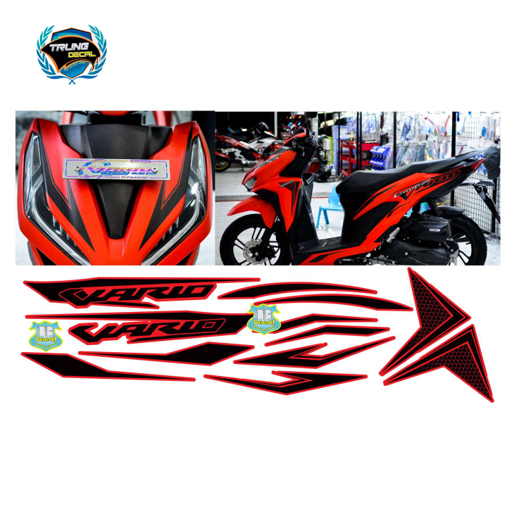 Tem rời xe vario 150 dán xe đỏ nhám