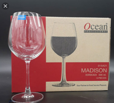Ly Thủy Tinh Ocean Madison Bordeaux 600ml  1015A21 , Nhập Khẩu Thái Lan