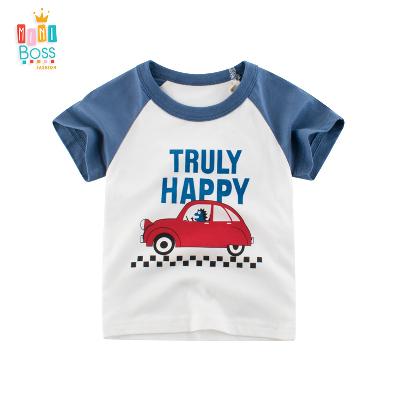 Áo phông trẻ em hình ô tô - Quần áo cho bé cotton 27Kids Quảng Châu