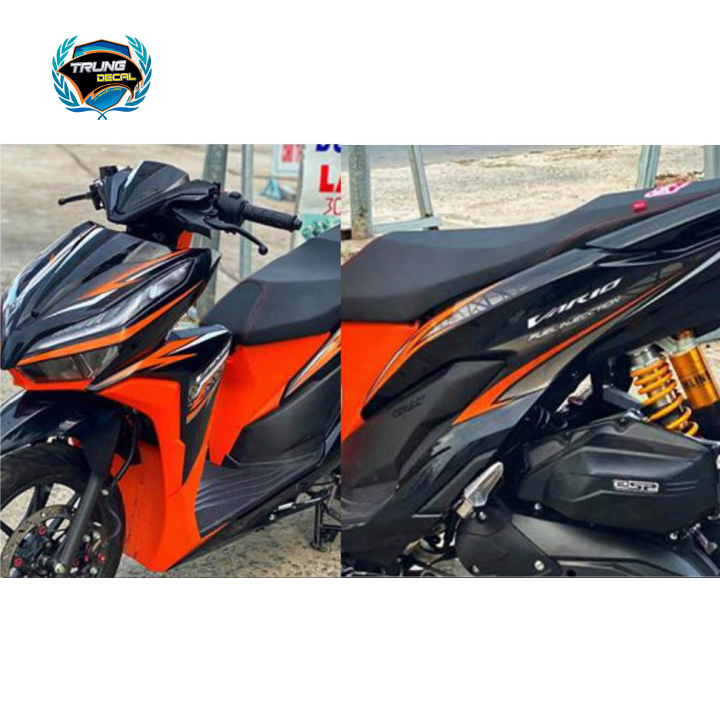 Tem rời xe vario 150 sọc chéo cam đen 2