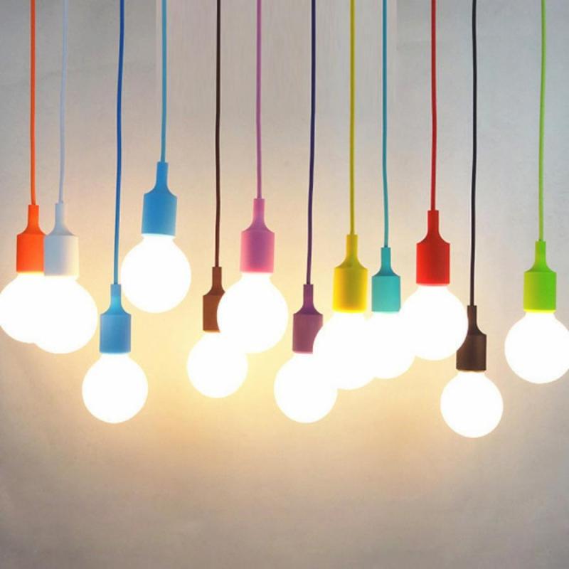 DÂY ĐUÔI ĐÈN THẢ ĐỦ MÀU NHỰA BÓNG E27