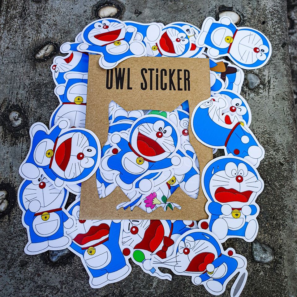 Bộ hình dán trang trí không thấm nước Doraemon Sticker siêu dễ thương