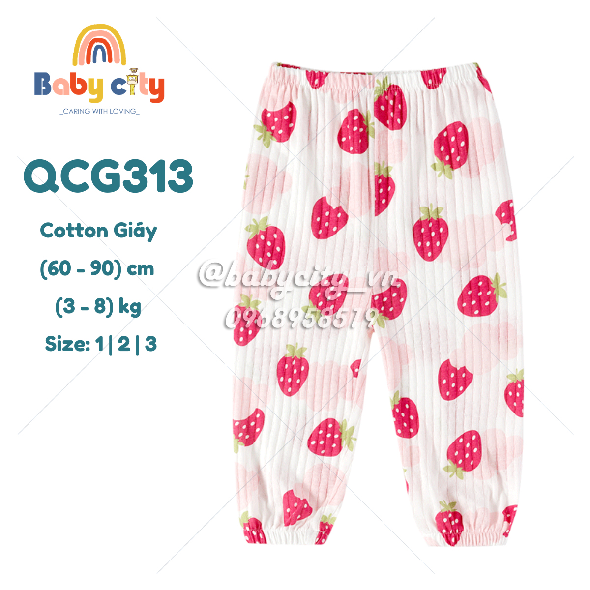 Quần dài cotton giấy cho trẻ từ 0-2 tuổi