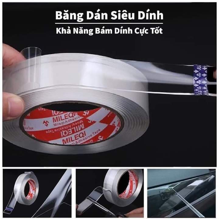 [HCM]BĂNG KEO 2 MẶT SIÊU DÍNH ĐA NĂNG