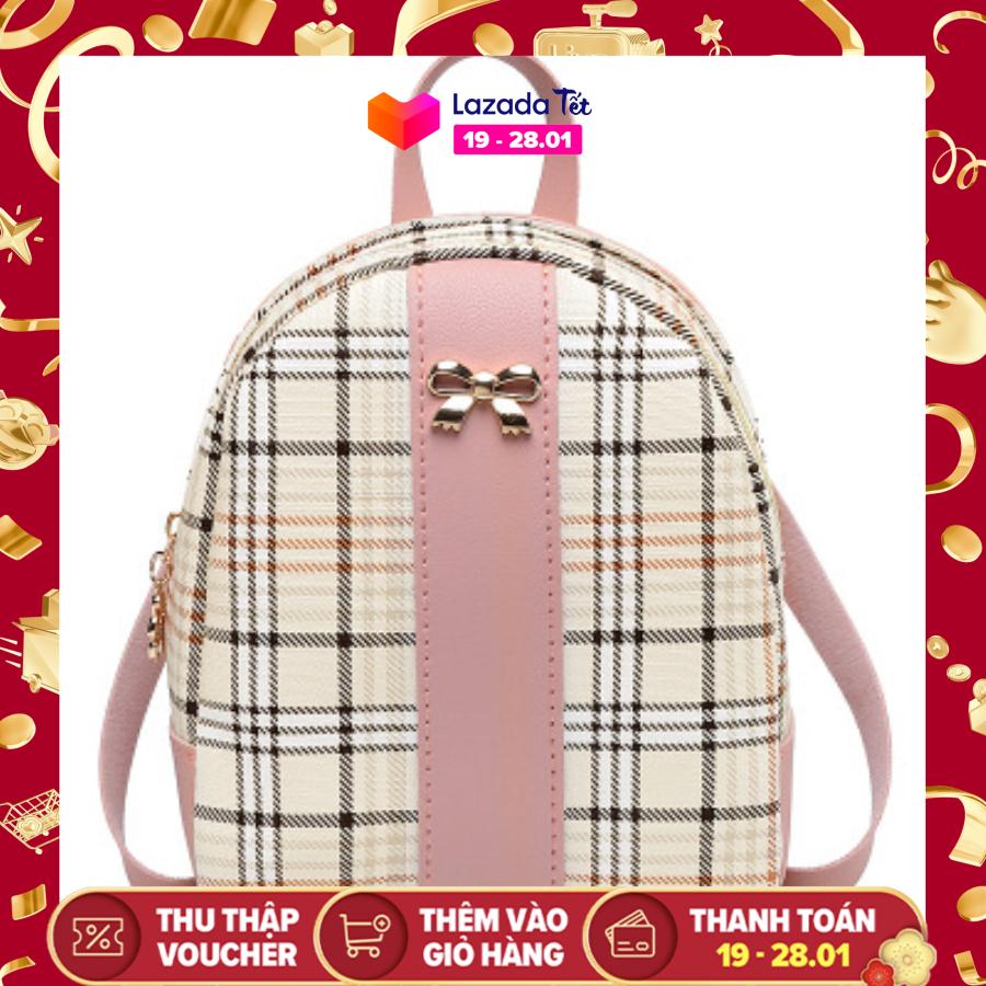[HCM]Balo nữ mini caro cực dễ thương AT11