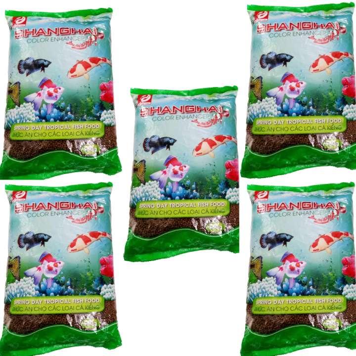 Set 5 gói thức ăn cá Koi, cá cảnh SHANGHAI - 100gram/gói