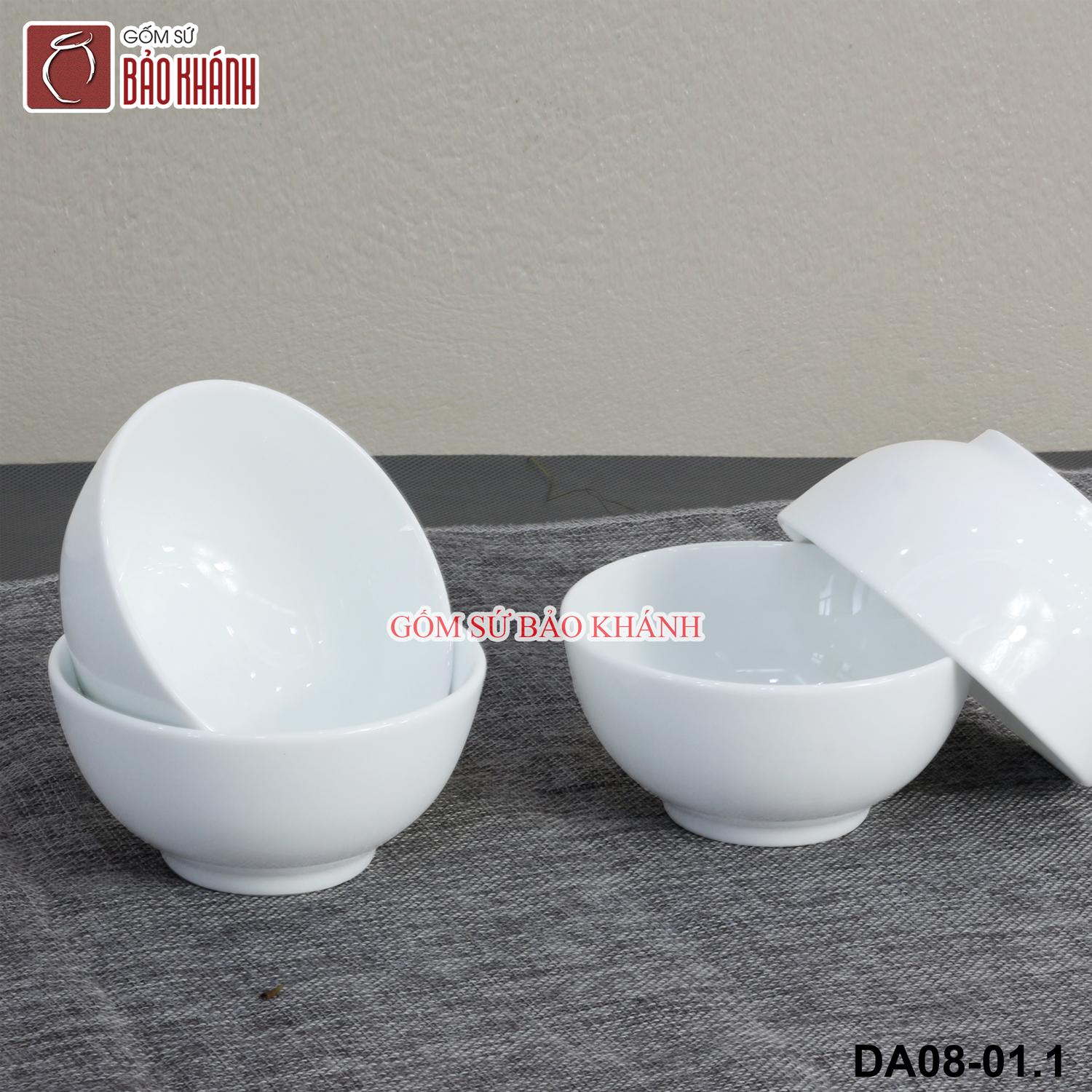 Bộ bát ăn cơm men trắng gốm sứ Bảo Khánh Bát Tràng - bát cơm, chén cơm, chén ăn cơm cao cấp