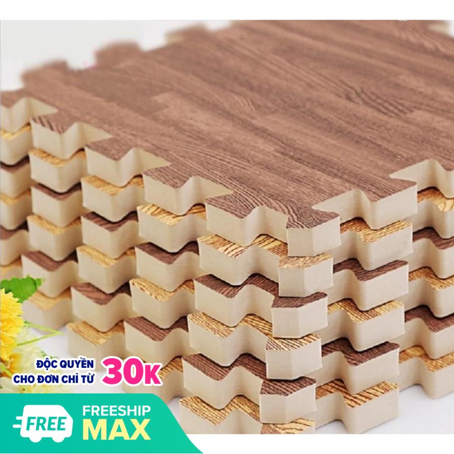 BỘ 24 MIẾNG THẢM XỐP VÂN GỖ CAO CẤP - THẢM NHIỀU MÀU