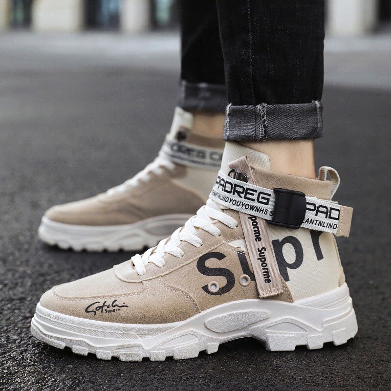 Giày nam cao cổ chữ SUPER thời trang cổ khóa