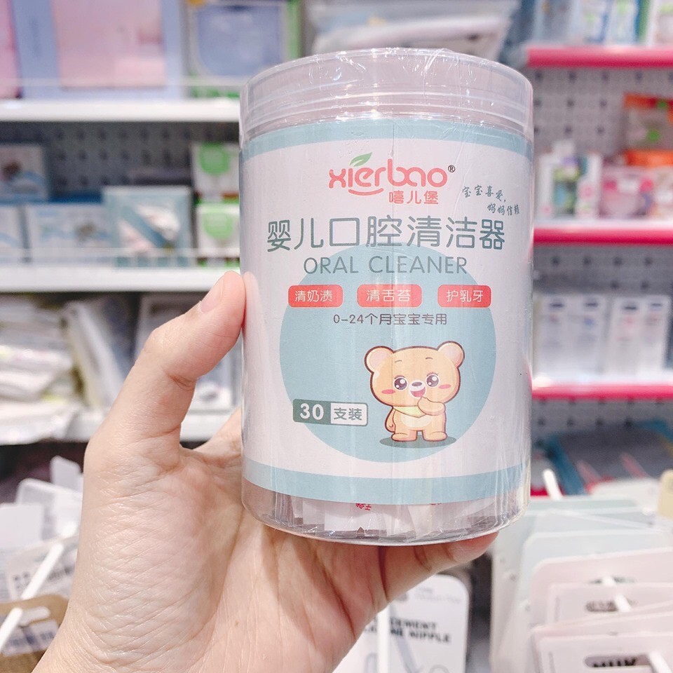 Que gạc rơ lưỡi hộp 30c cho bé hàng chính hãng