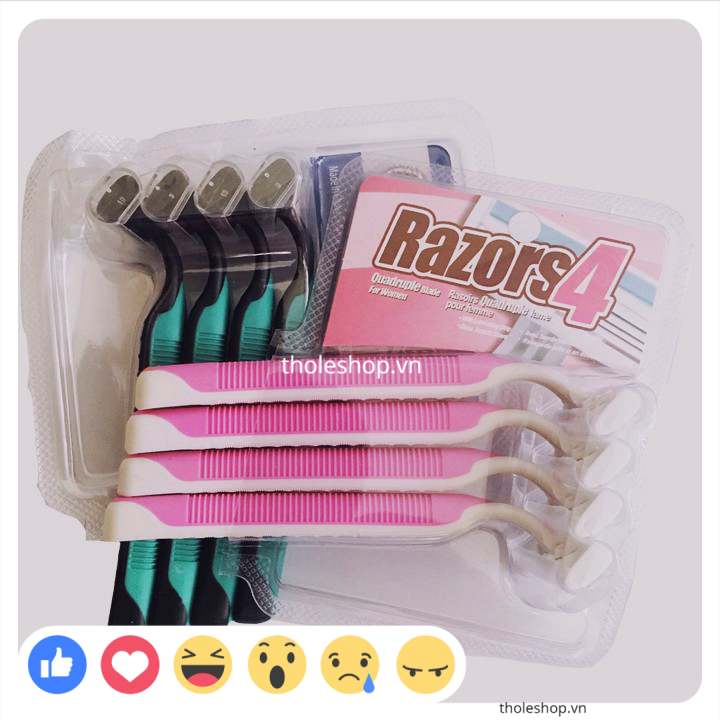 [HCM][SALE] Dao cạo râu - Combo 4 Cây dao cạo râu - Với hệ thống 3 lưỡi dao sắc bén không làm da tổn thương - Dao cạo râu cho nam giới loại tốt