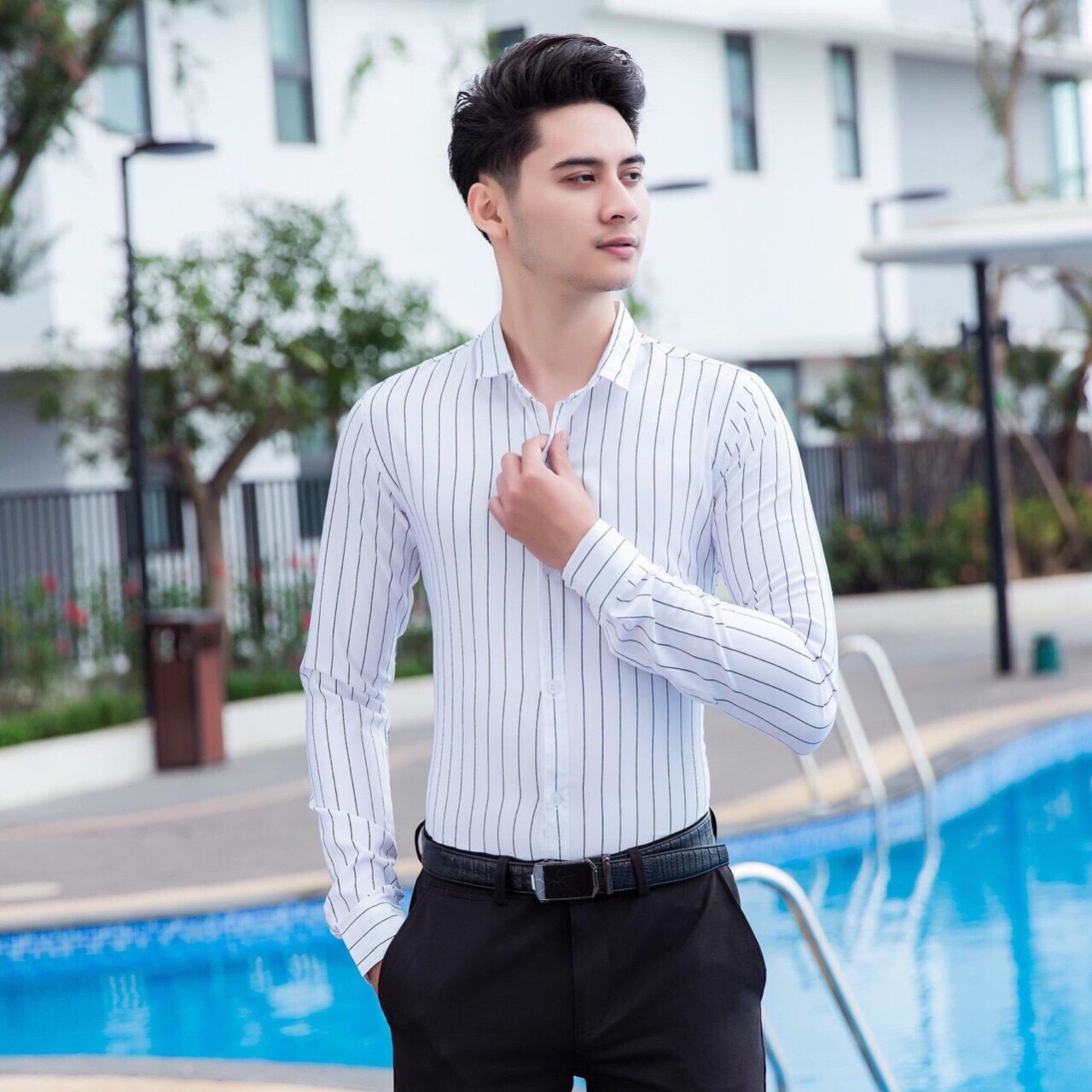[LOẠI ĐẸP - HÀNG VNXK] Áo sơ mi dài tay kẻ sọc lịch lãm sang trọng cao cấp FATUNO Việt Nam