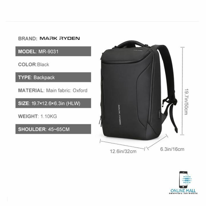 Online Mall - Balo Mark Ryden cao cấp chống nước 2019