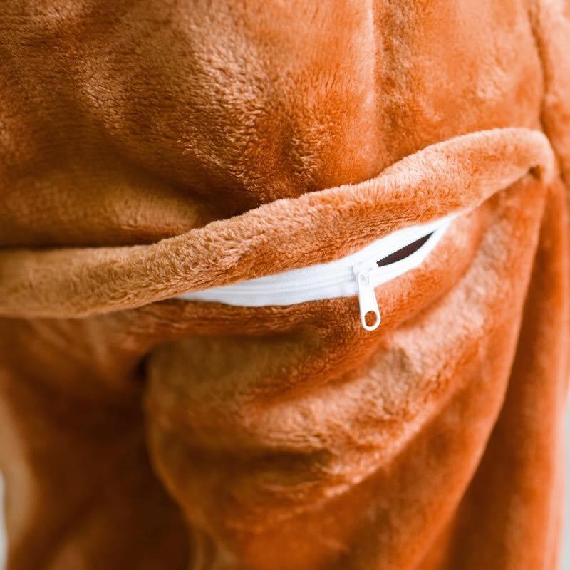 Bộ đồ lông mịn hình thú gấu nâu Brown