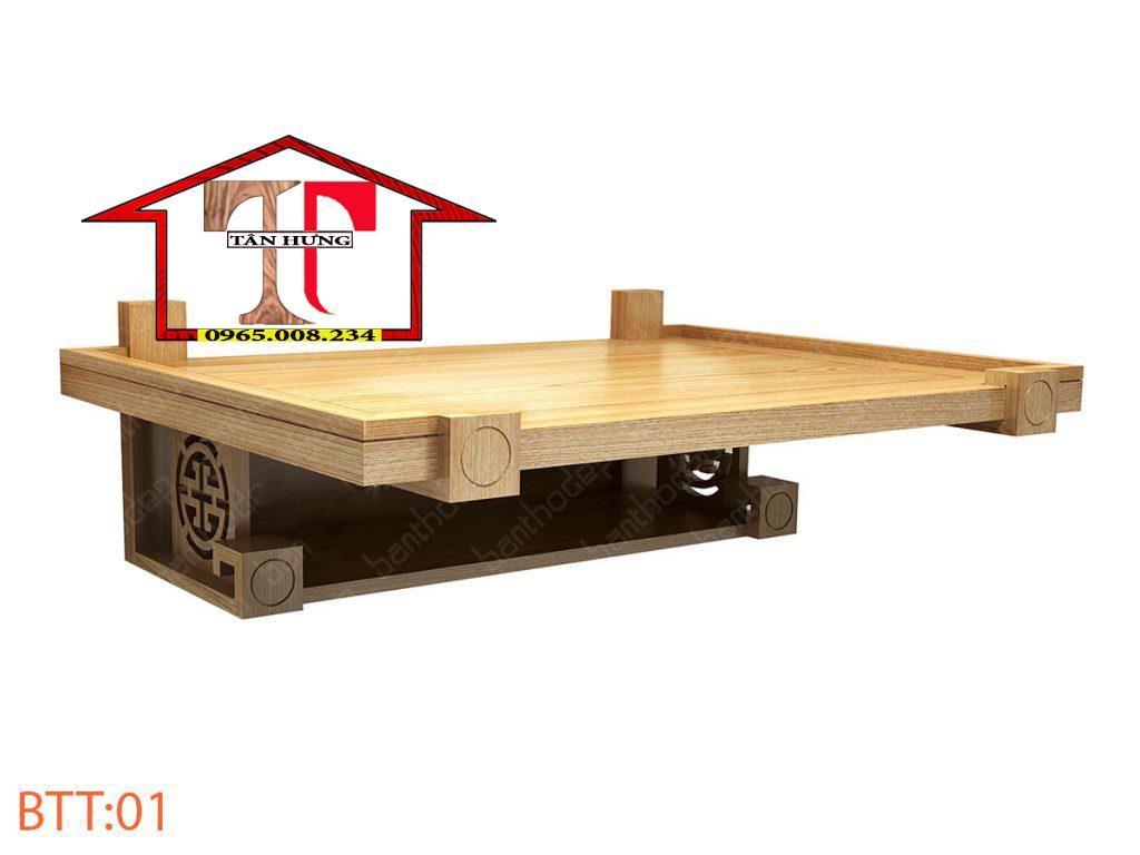 bàn thờ treo gỗ sồi kích thước 48x89 cm