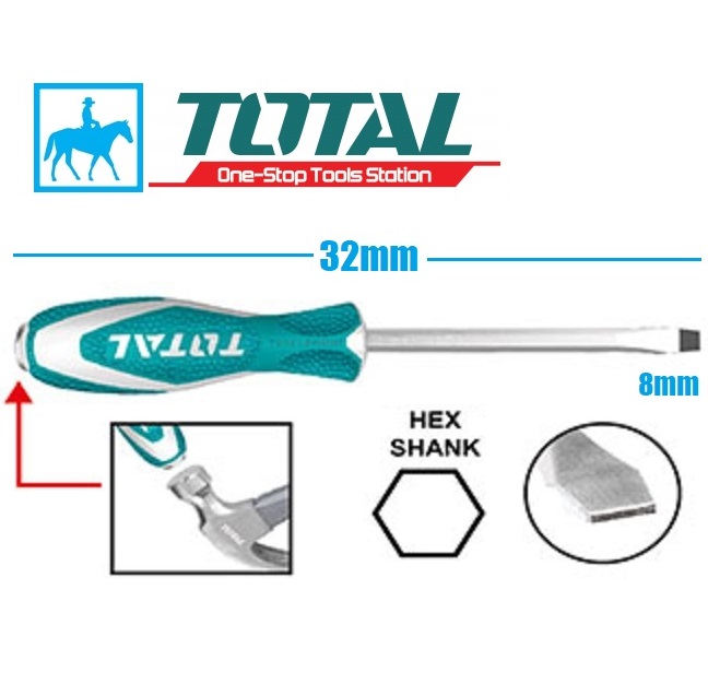[HCM]Tuốc nơ vít tô vít đóng đầu dẹp 8mm x 320mm Total THTGTS8200