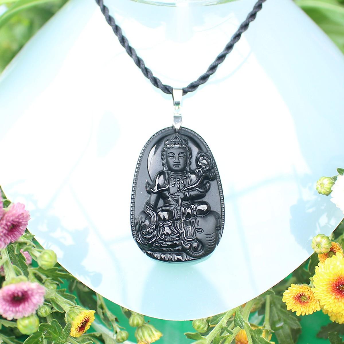 Popular Hien Bodhisattva Buddha pendant _feng Shui stone Buddha pendant _patron Buddha for age obsidian stone Buddha face
