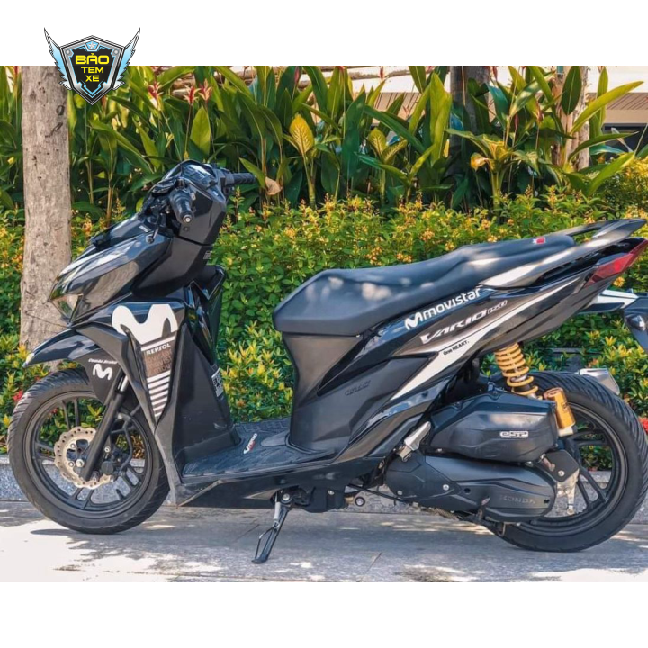 Tem rời xe vario 150 movistar dán xe đen