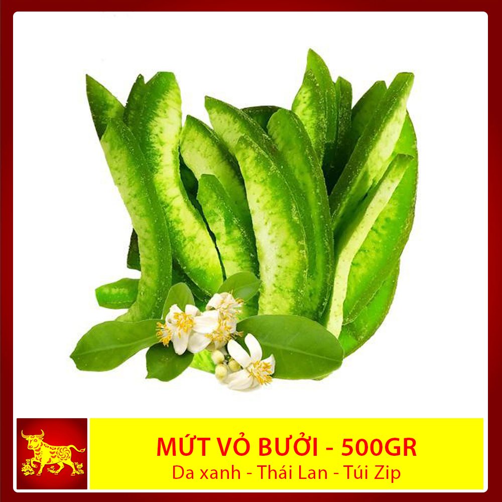 Mứt bưởi da xanh sấy khô Thái Lan túi zip 500gr
