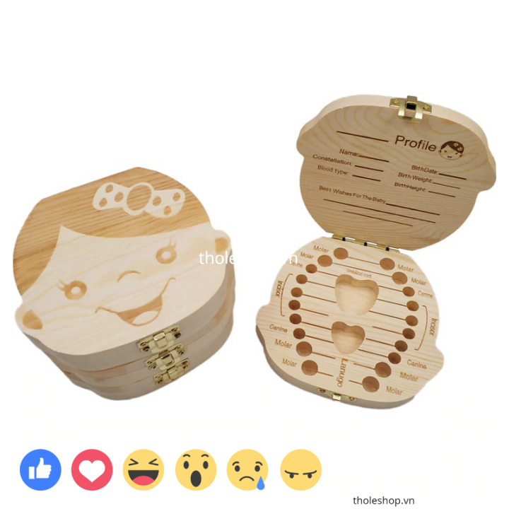 Hộp đựng răng sữa cho bé - Hộp đựng răng sữa cho bé bằng gỗ - Hộp đựng răng lưu niệm cho bé