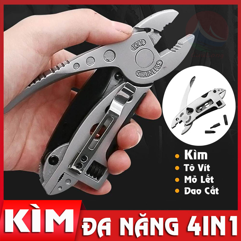 Bộ Kìm Mỏ Lết Đa Năng 4 Trong 1 Dao Cắt Tô Vít Cấu Tạo Thép Không Gỉ đa năng bỏ túi làm vườn du lịch kềm 2 đầu shop Cửu Long