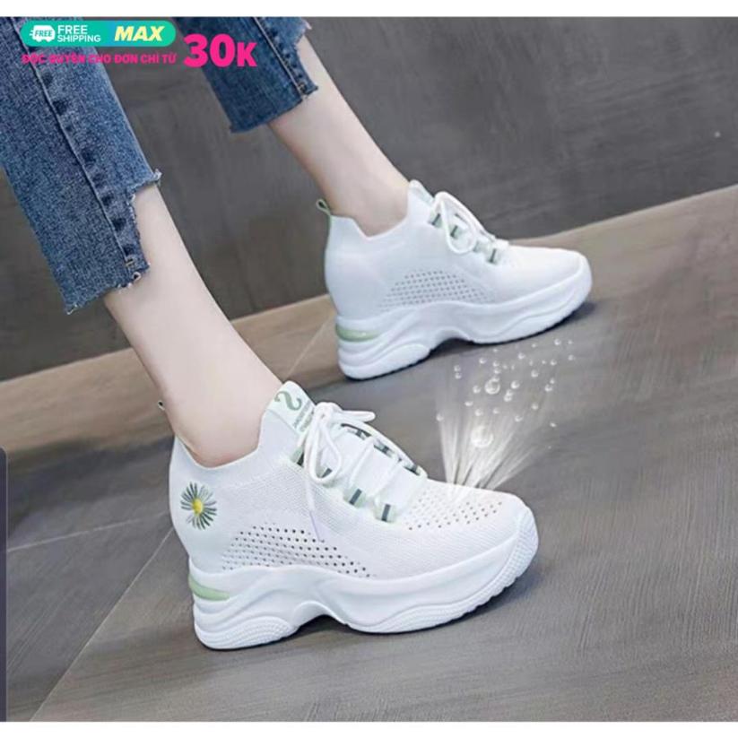 giày độn đế nữ cao 7cm vải lưới co giản cực êm cực thoáng giá rẻ