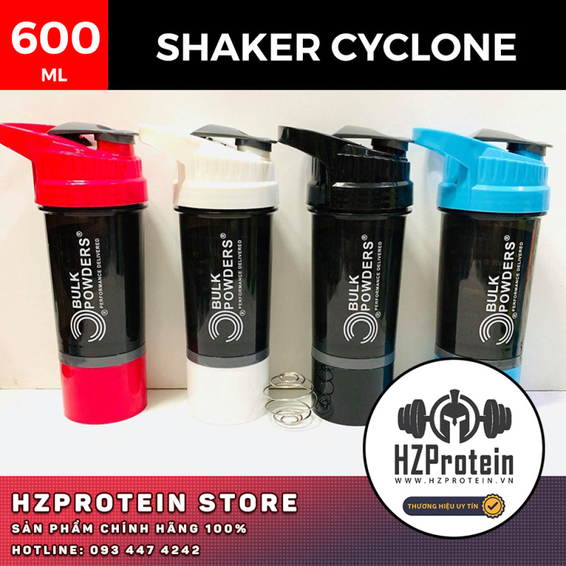 [HCM]SHAKER CYCLONE BULK POWDER - 600 ML - Bình nước thể thao tập gym văn phòng