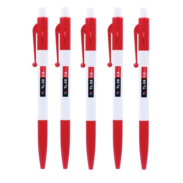 Bút bi thien long tl08 vỉ 5 bút bi màu đỏ, ngòi 0.8mm - 8000662000