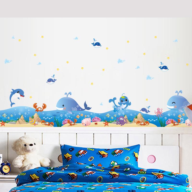 Xl7225 + xl7149 deep ocean combination wall decal mural New Technology printed for quality vivid color durable