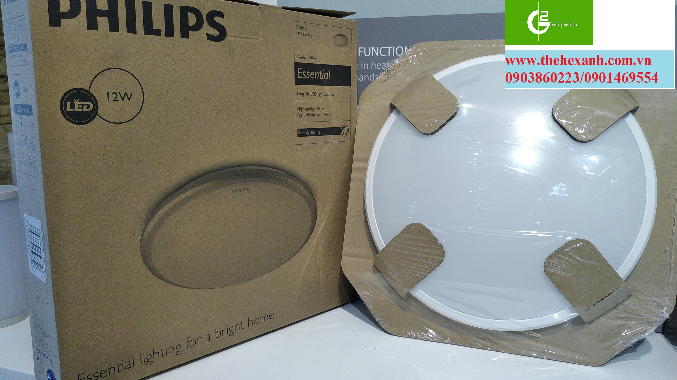 [HCM]Bộ đèn nổi ốp trần Philips Led Twirly WHT 12W (Trắng/Vàng)