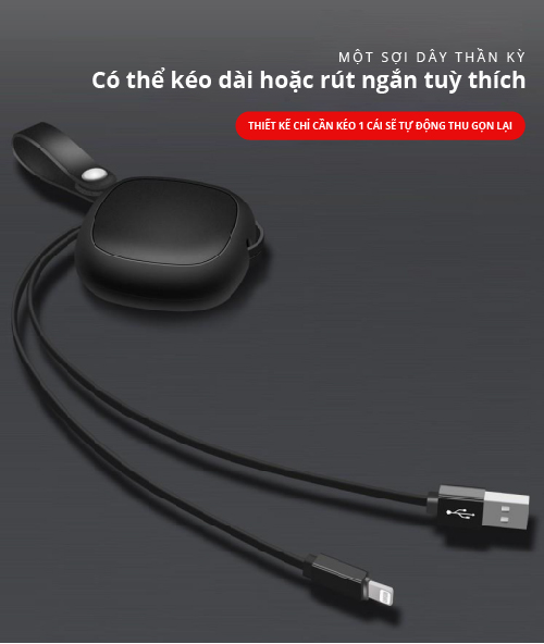 Cáp sạc iphone dạng rút gọn
