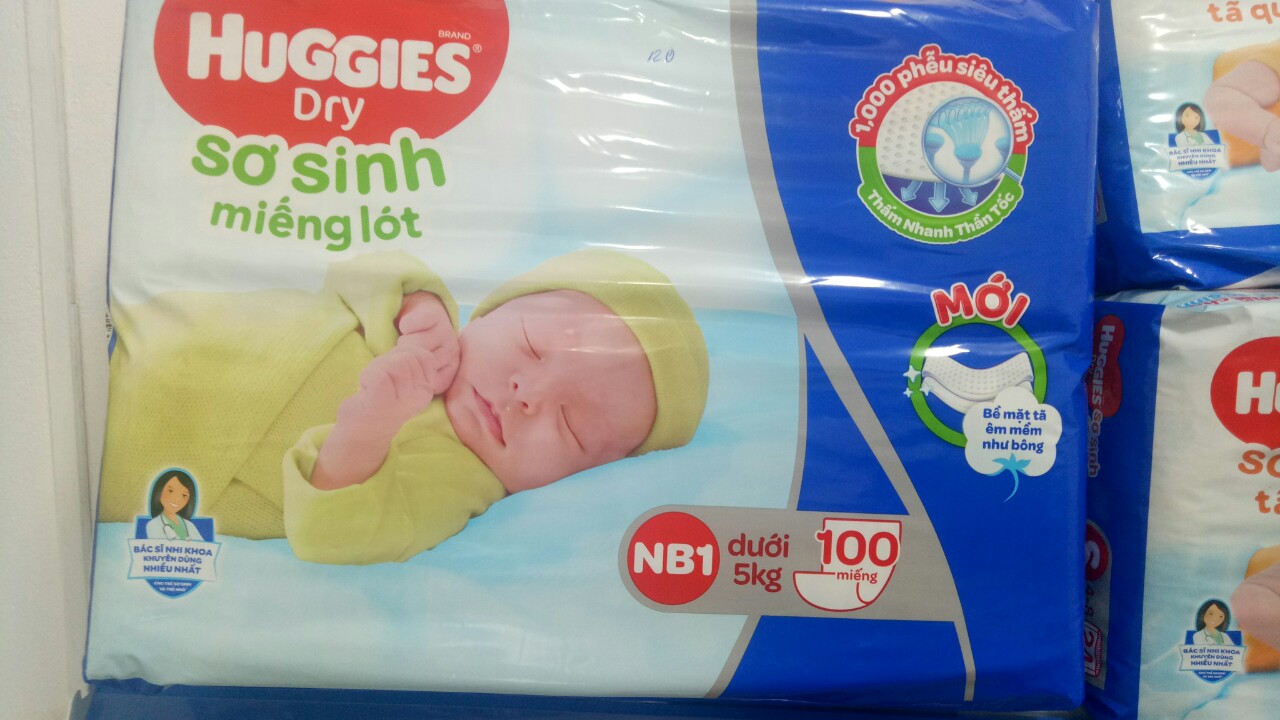[HCM]Miếng lót Sơ Sinh Huggies NB1-100 Miếng