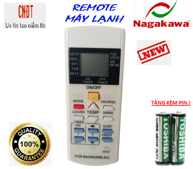 Điều khiển điều hòa nakagawa các dòng nakagawa nis-c ns-c nis-a ns-a 1 2 chiều inverter-hàng mới 100%-chất lượng tốt-tặng kèm pin