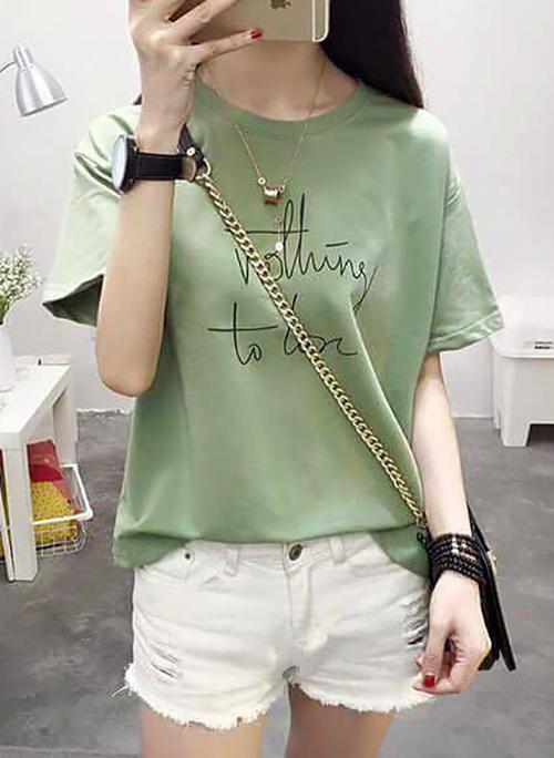 Áo thun họa tiết nothing to lon thời trang nhiều màu