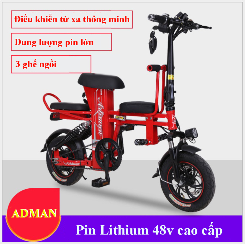 Mua Xe đạp điện gấp gọn  Xe điện mini adman - A2  Pin 48v - 10A-45km  Quảng đường đi lên tới 100km